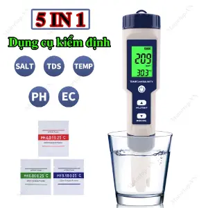 Bút đo 5 trong 1 (pH, TDS, EC, độ mặn, nhiệt độ)